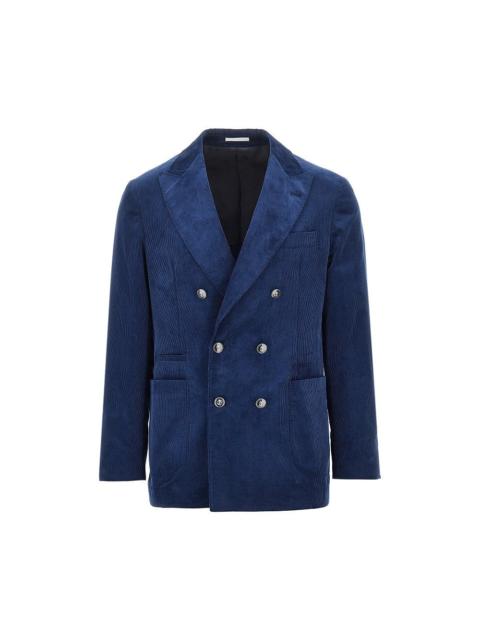 Brunello Cucinelli Brunello Cucinelli Corduroy Double-breasted Jacket Blue
