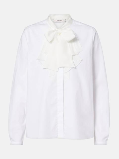 DOROTHEE SCHUMACHER Pure Power bow-detail cotton-blend poplin shirt