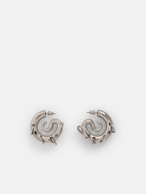 PANCONESI PIERCED HOOPS' SILVER BRASS EARRINGS