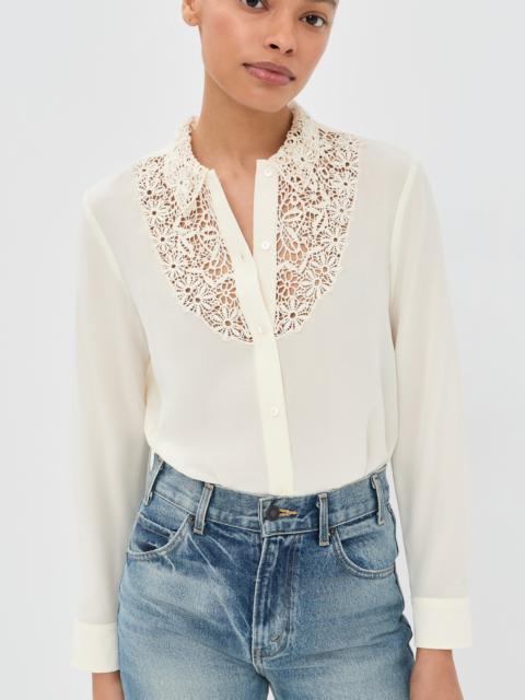 NILI LOTAN Zola Lace Silk Shirt