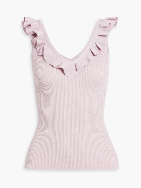 Zimmermann Ruffled ribbed-knit tank