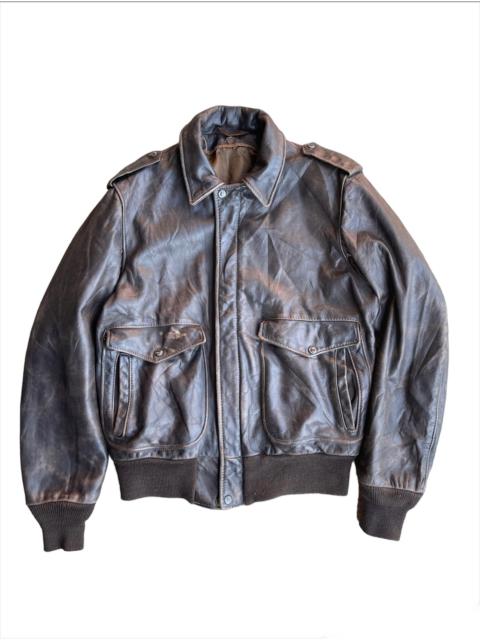 Other Designers Vintage - Steals🔥True vintage Schott 80s Aviator Patina Leather Jacket