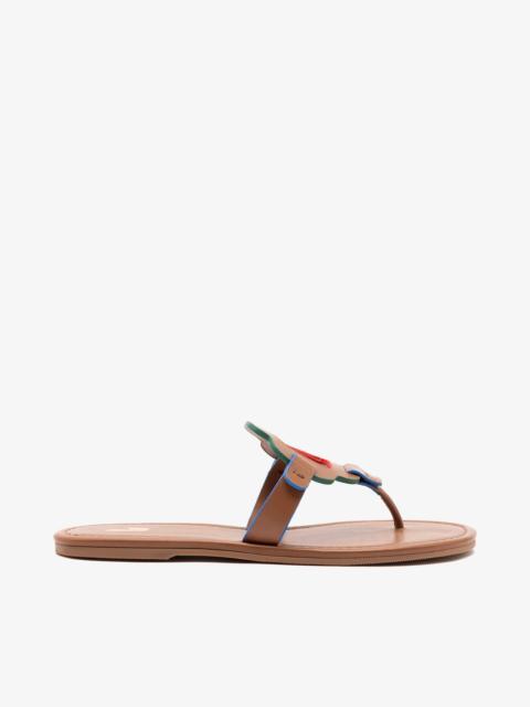 Larroudé Margherita Thong Sandal In Caramel Leather