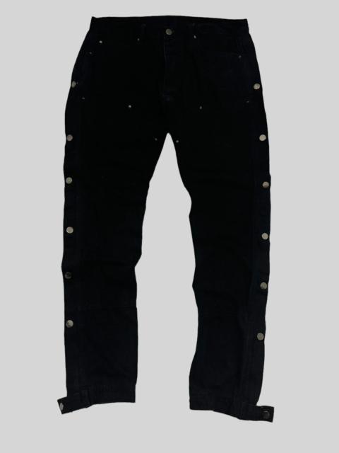 Vintage MNML Double Knee Side Button Zipper Bondage Denim