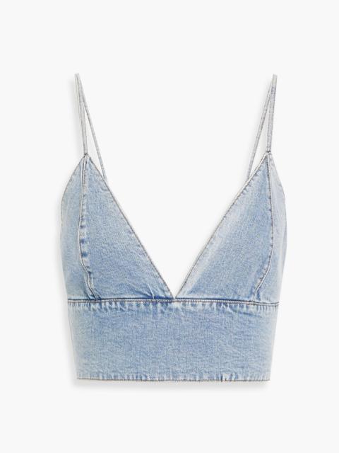 Alice + Olivia Carli faded denim bra top