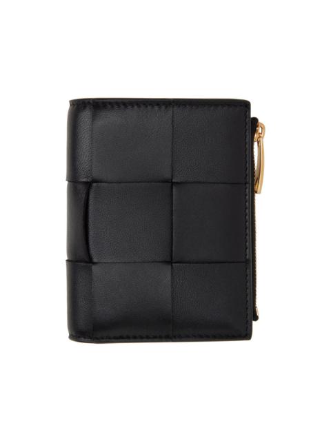 Bottega Veneta Black Bifold Zip Wallet