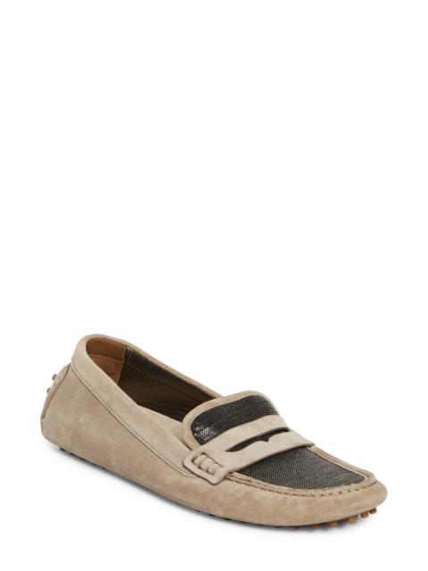 Brunello Cucinelli Brunello Cucinelli Monili Driving Shoe in C5859 Dark Beige at Nordstrom