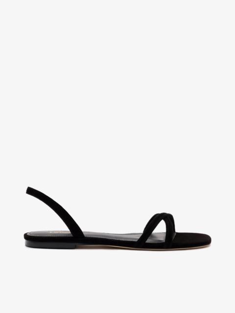 Larroudé Annie Flat In Black Suede