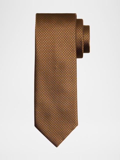Brioni Men's Tonal Oval Jacquard Silk Tie