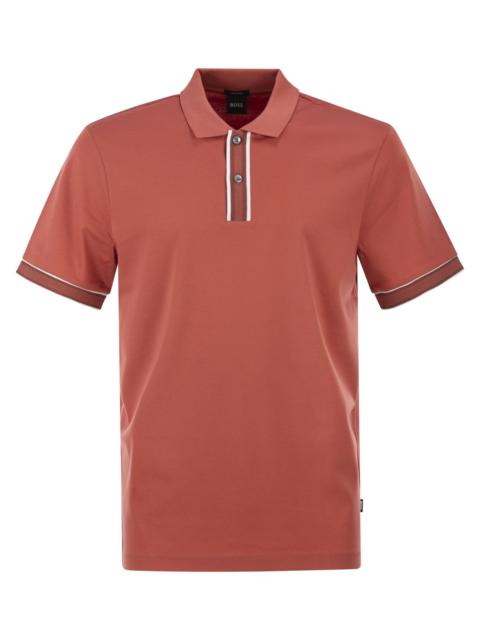 BOSS Boss Men Cotton Polo Shirt With Contrast Placket