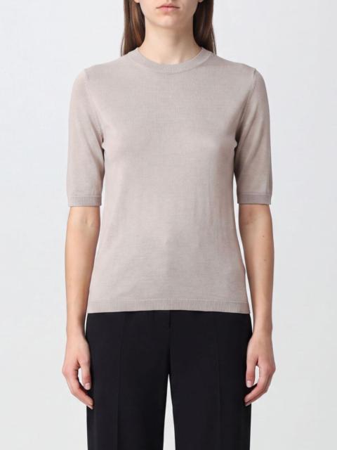 Max Mara Max Mara Women Short-Sleeved Silk And Cashmere Knit Top Max Mara With Slim Fit