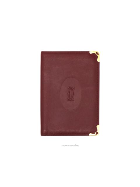 Cartier Passport Holder Wallet - Burgundy Leather