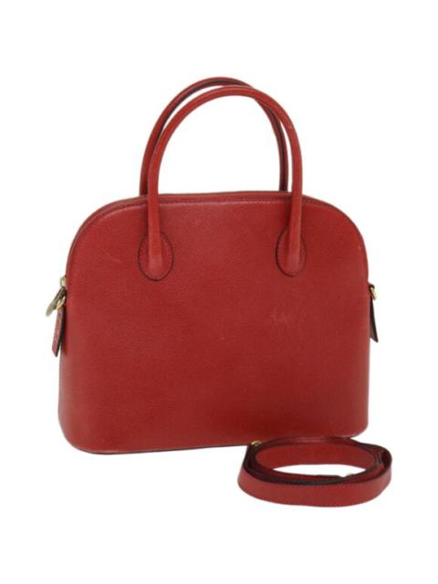 CELINE Hand Bag Leather Red