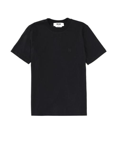 MSGM COTTON T-SHIRT WITH MONOGRAM LOGO