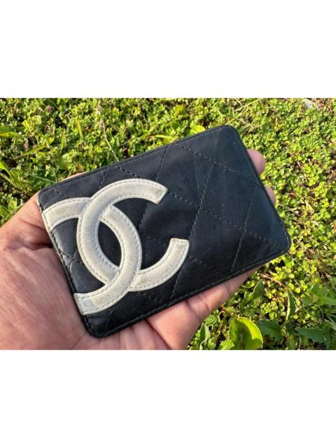 CHANEL Authentic Chanel Cambon Line Quilted Lambaskin Card Case