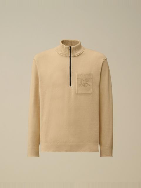 C.P. Company Soft Cotton Stretch Chest Pocket Half Zip Sweater