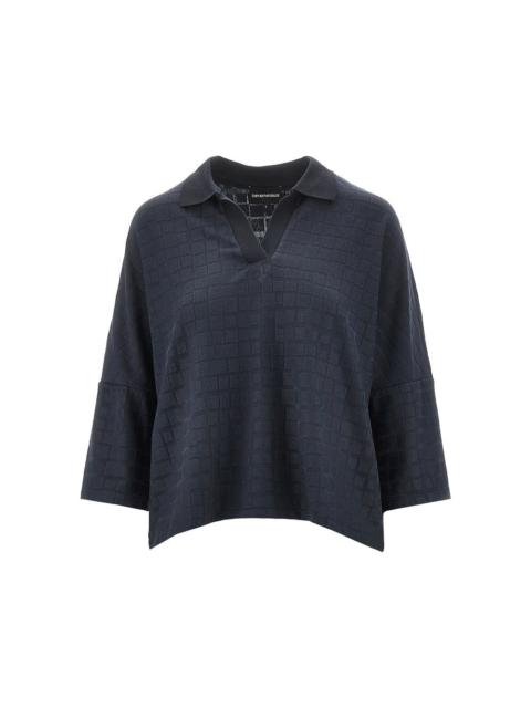 EMPORIO ARMANI JACQUARD KNIT POLO SHIRT