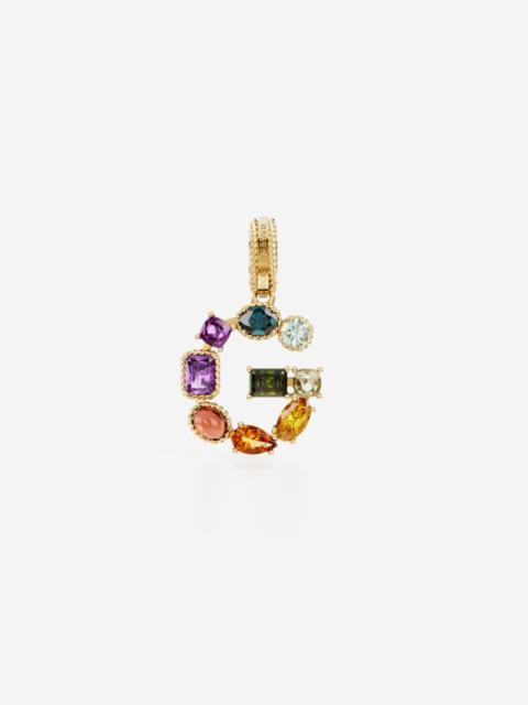 Dolce & Gabbana Charm G Lettering 18-carat yellow gold and multicolored gems