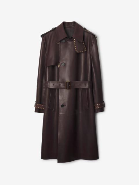 Long Leather Trench Coat