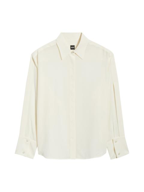 BOSS BOSS Binaliati Friday Silk Shirt in Soft Cream at Nordstrom