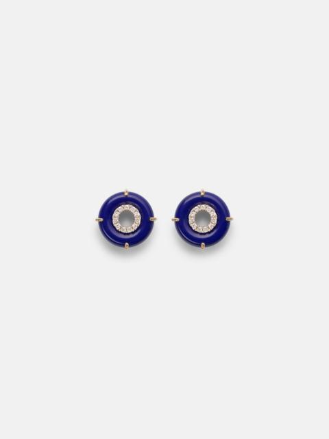 MATEO 14kt gold earrings with lapis lazuli and diamonds