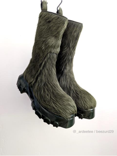 Rick Owens 1:1 PONY HAIR CREEPER BOZO TRACTOR BOOTS GRINCH GREEN