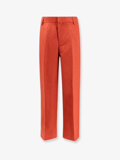 CLOSED Closed Jurdy Cotton And Linen Trousers Red