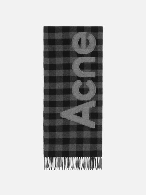 Acne Studios Check logo scarf - Black/grey