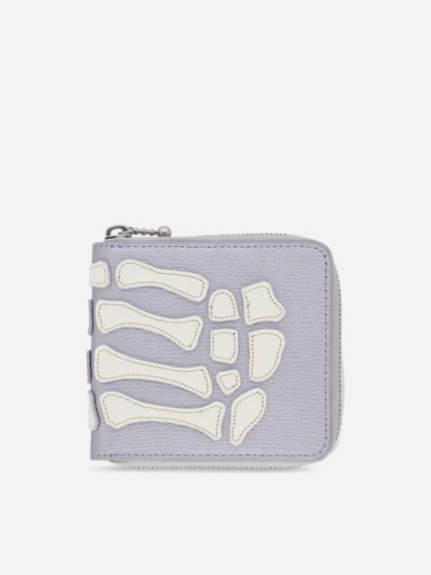 Kapital Thumb Up Bone Band Zip Wallet Silver
