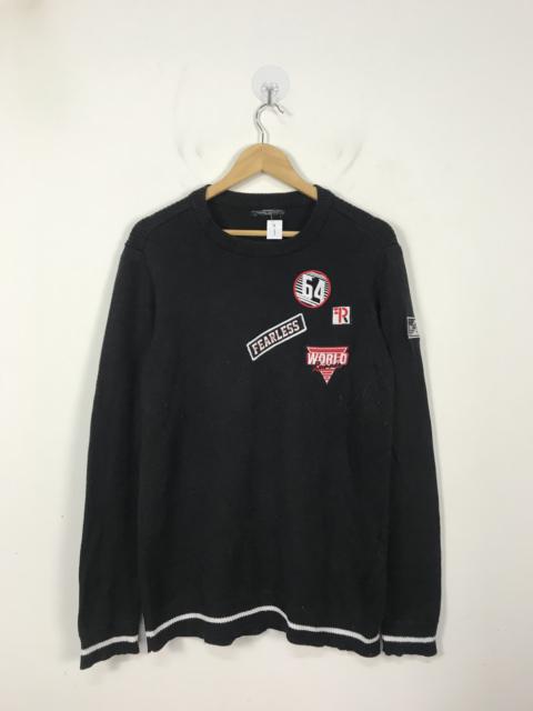 Other Designers Bershka - Bershka Black Patched Crochet Knitted Pullover #2894