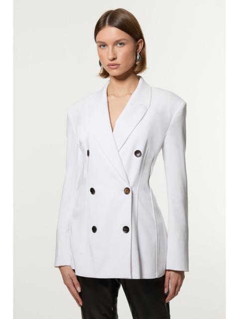 KAREN MILLEN Tailored Contrast Tipped Stitch Detail Double Breasted Jacket