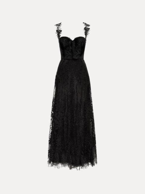 Oscar de la Renta FOXGLOVE GUIPURE COCKTAIL DRESS