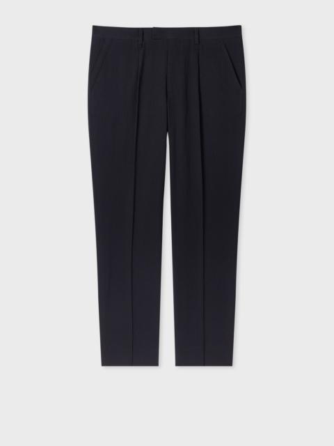Paul Smith Navy Textured-Cotton Trousers