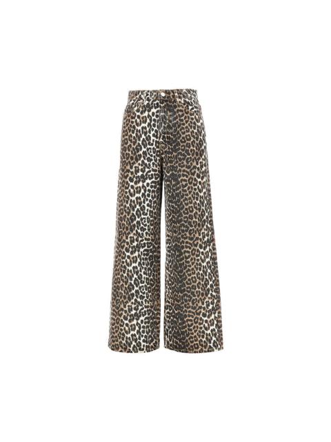 GANNI Ganni Leopard-print Lari Jeans Multicolor