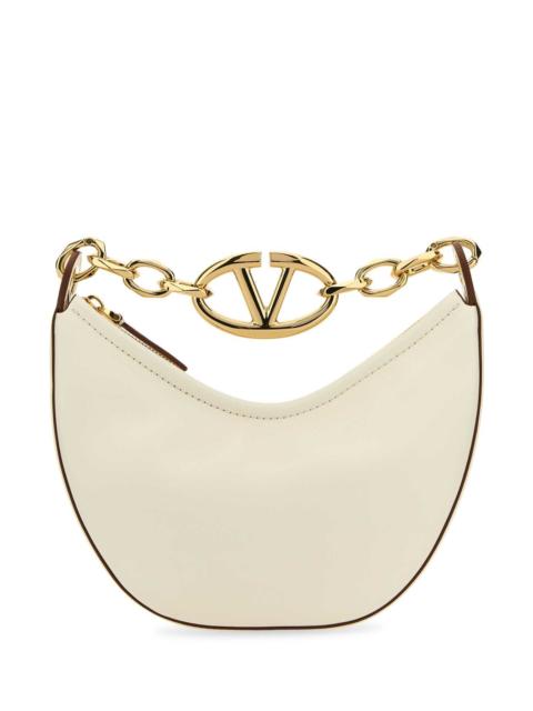 Valentino Valentino Garavani Women Ivory Leather Mini Hobo Vlogo Moon Handbag