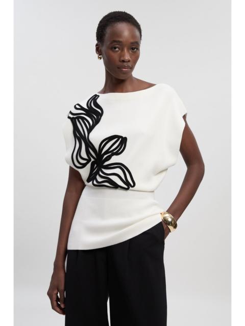 KAREN MILLEN Placed Cornelli Knitted Top