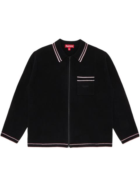 Supreme Supreme Zip Up Polo Sweater 'Black'
