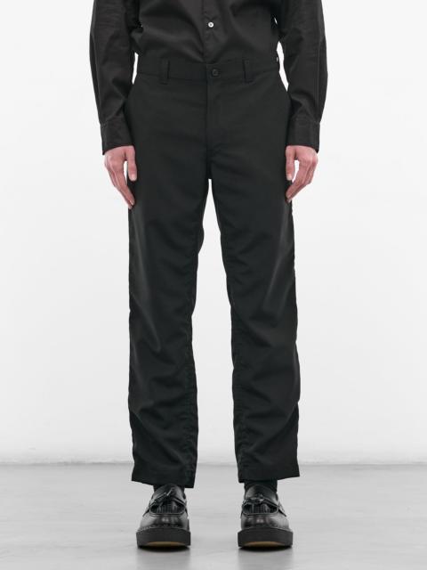 Comme des Garçons Homme Black Wool Slim Ruched Trousers