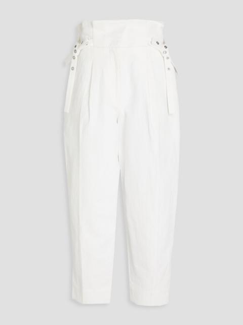 3.1 Phillip Lim Cropped hammered cotton and linen-blend tapered pants
