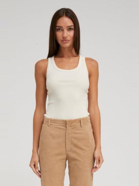 SPRWMN CREME RIB FITTED SCOOPED TANK