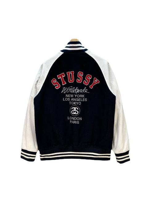 Stüssy STUSSY World Wide Big Logo Varsity Jacket #A50-1173