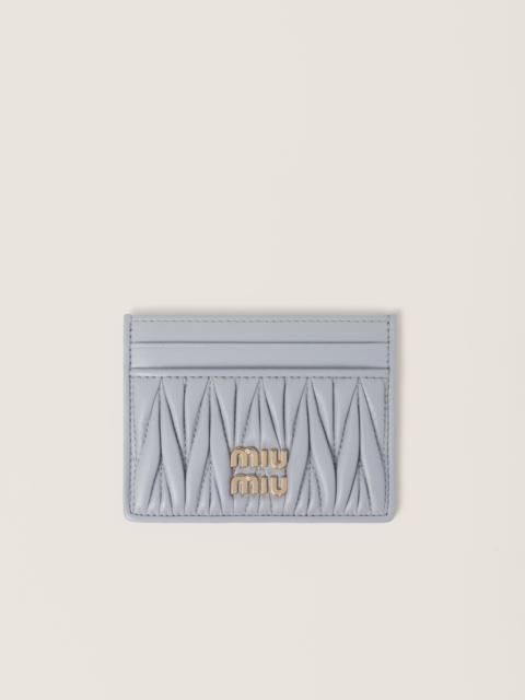 Miu Miu Matelassé nappa leather card holder