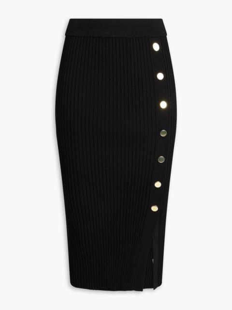 VERONICA BEARD Tanner ribbed-knit midi skirt