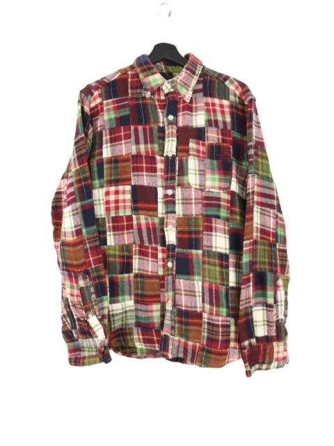 BEAMS PLUS Beams Patchwork Plaid Button Shirt