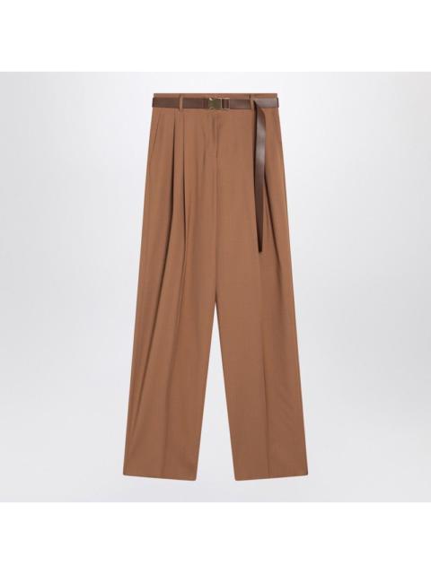 Other Designers Max Mara Studio Hazelnut Wool Canvas Trousers Women