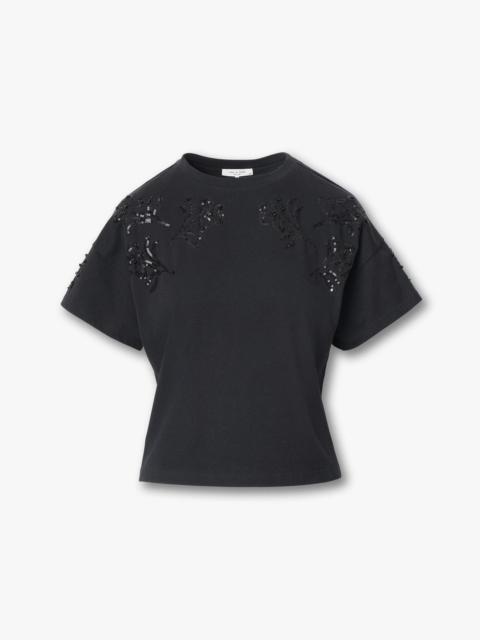 rag & bone Kelly Boxy Beaded Floral Tee