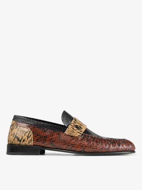 JIMMY CHOO Ellis Loafer M
Cognac Kigali Snake Printed Leather Loafers