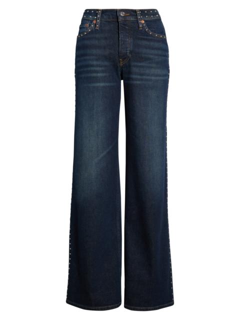 RE/DONE Re/Done Studded Wide Leg Jeans in Barely Western Stud at Nordstrom