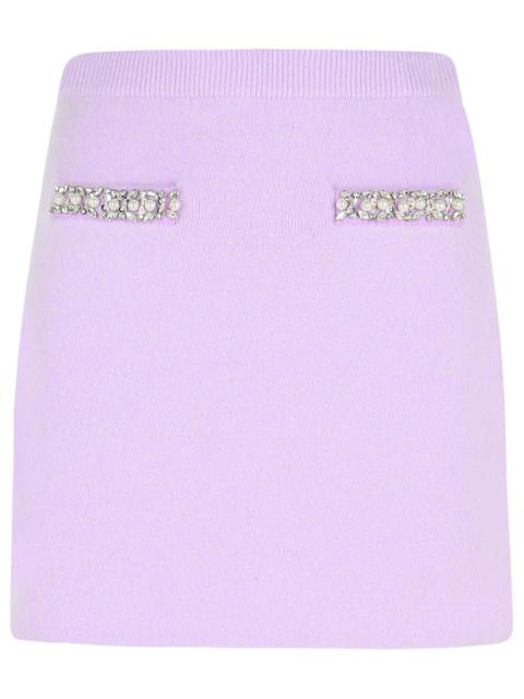 self-portrait Self Portrait 'Crystal' Skirt In Lilac Viscose Blend Women