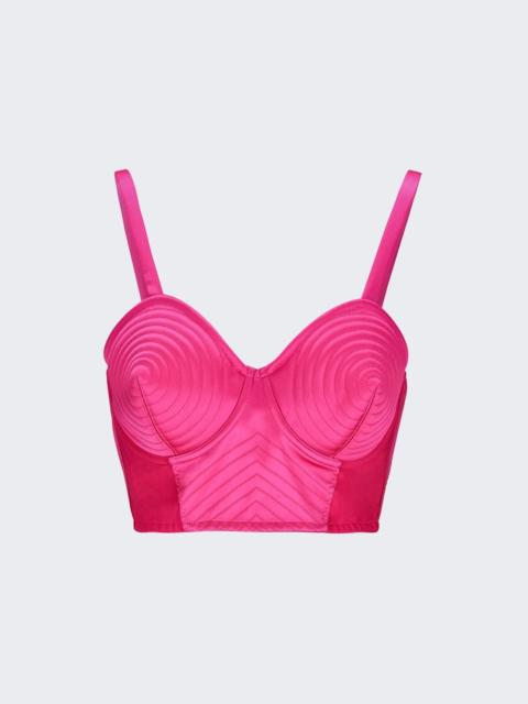 Jean Paul Gaultier Satin Stretch Conical Bra Top Shocking Pink